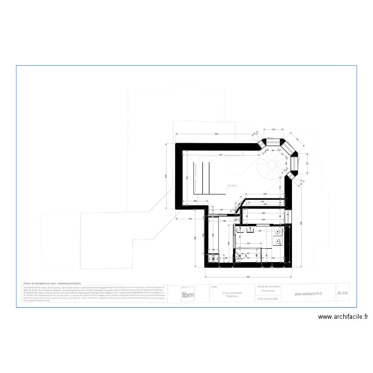 CORTAMBERT v2. Plan de 7 pièces et 38 m2