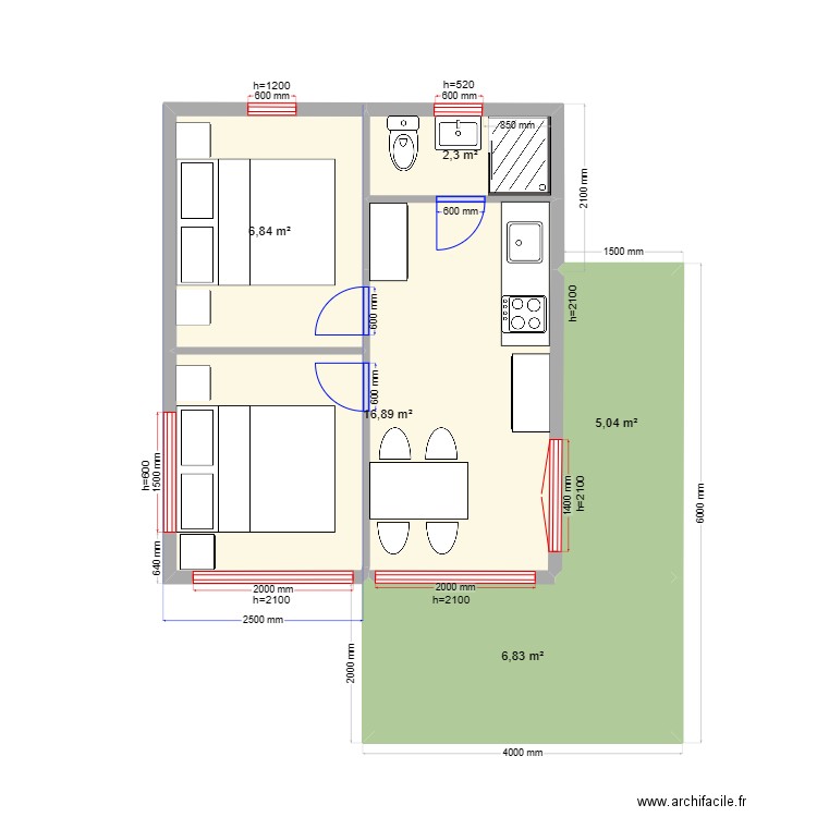 новый крым 21222342345123456234512цукаен123. Plan de 5 pièces et 38 m2