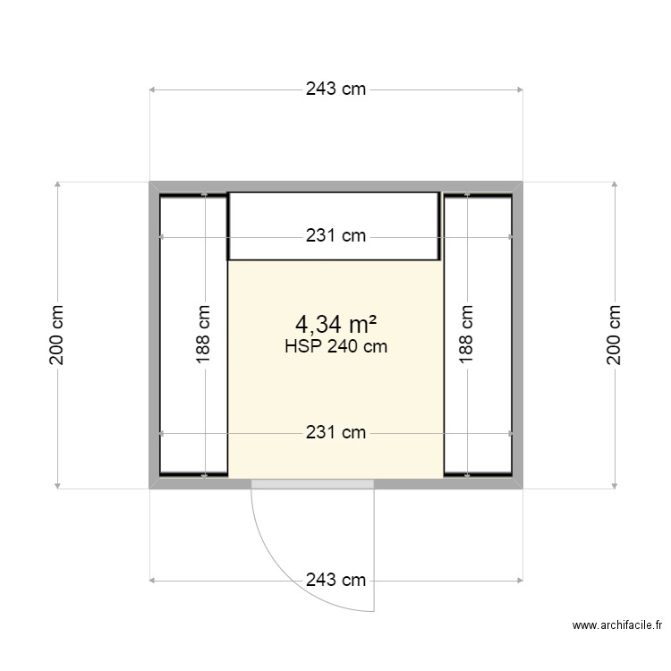 CUISINE DE NOS ENVIES . Plan de 1 pièce et 4 m2