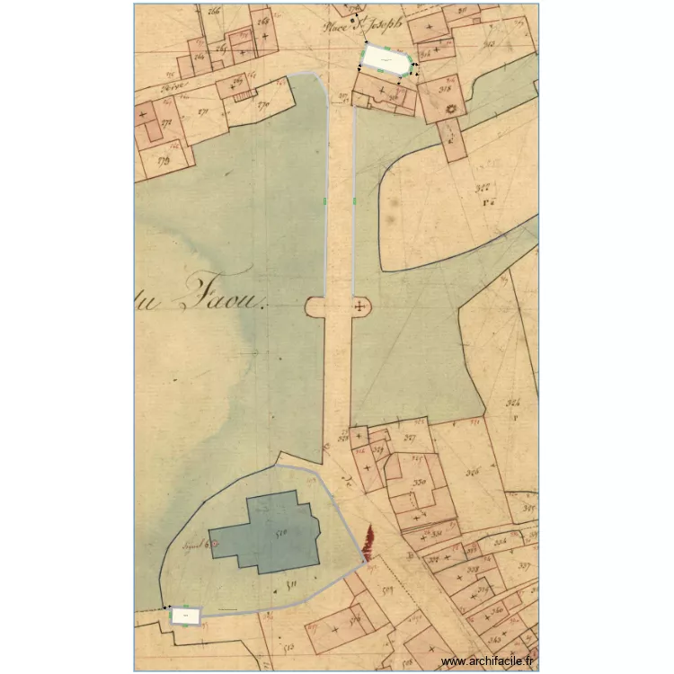 Edifices disparus au Faou. Plan de 