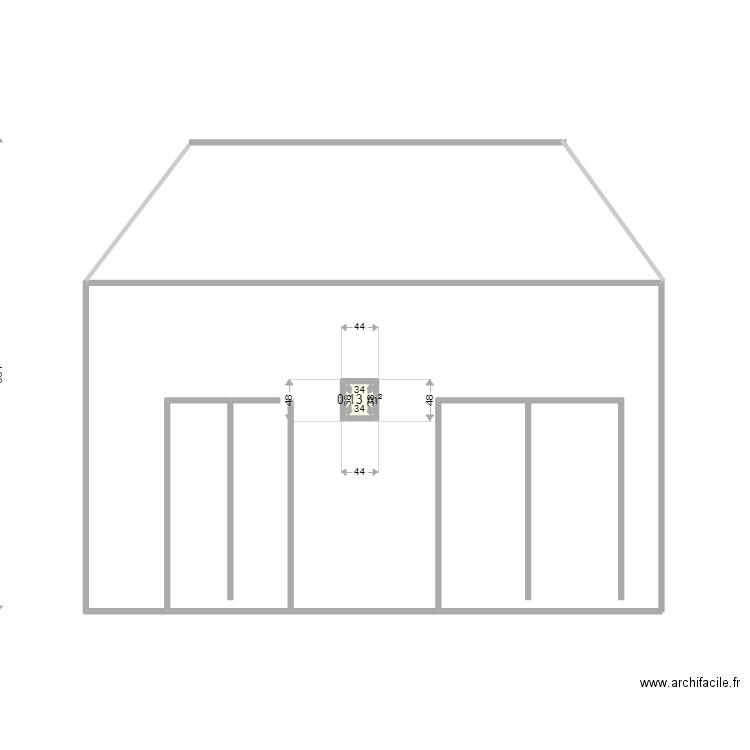 arrière st georges. Plan de 1 pièce et 0 m2