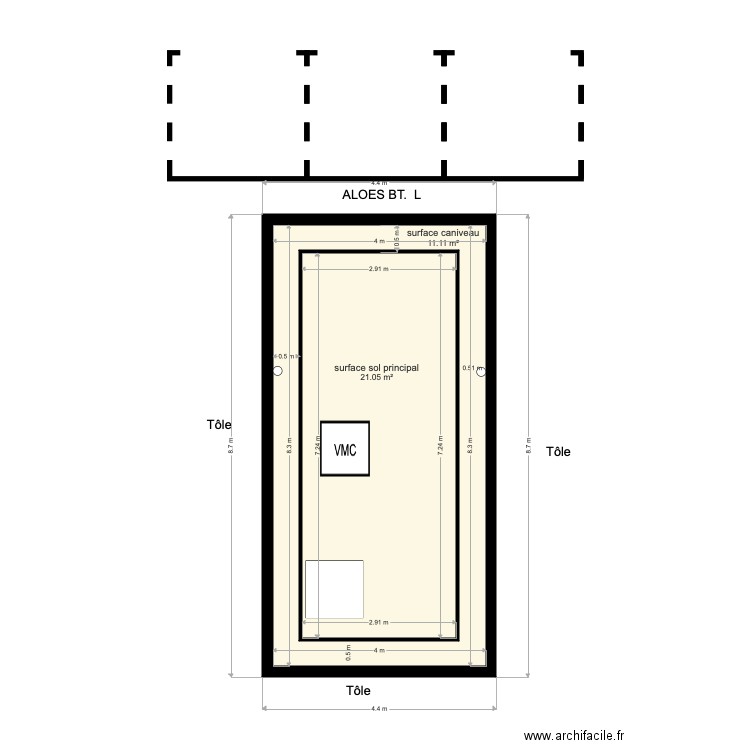 ALOES BT   L  refection . Plan de 0 pièce et 0 m2