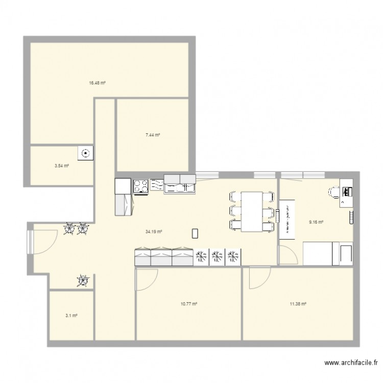 Plan Evry 1 après travaux V2. Plan de 0 pièce et 0 m2