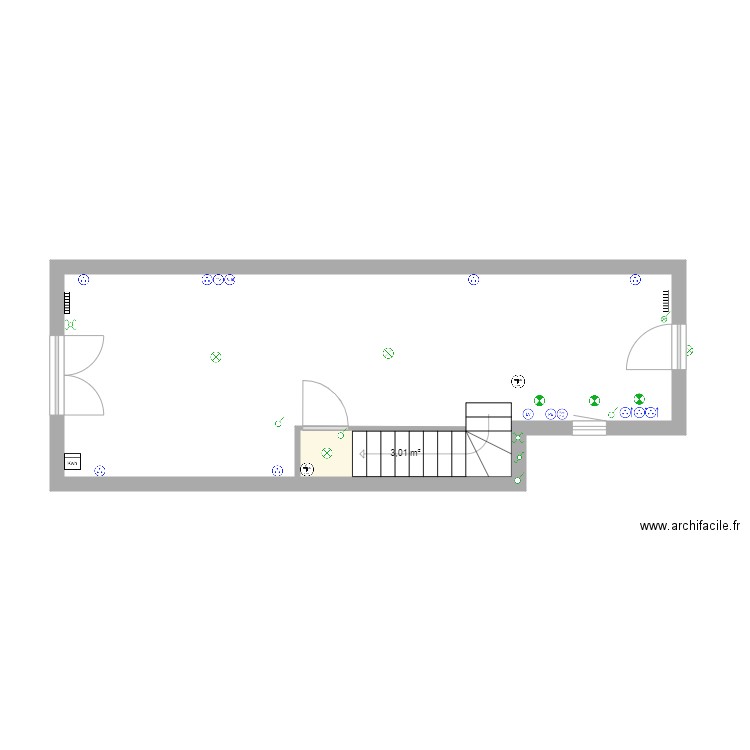 le puch rdc. Plan de 1 pièce et 3 m2