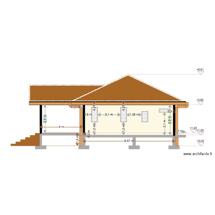 Façade Gauche B. Plan de 0 pièce et 0 m2