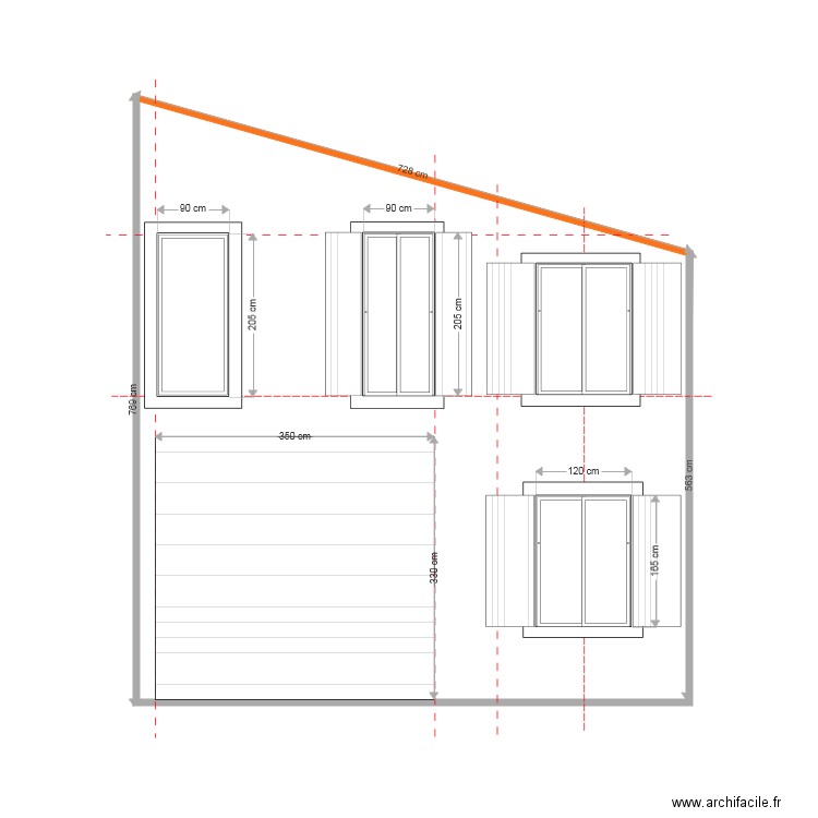 Facade est BATIMENT ouverture en cours haute DP 2021 19 01. Plan de 0 pièce et 0 m2