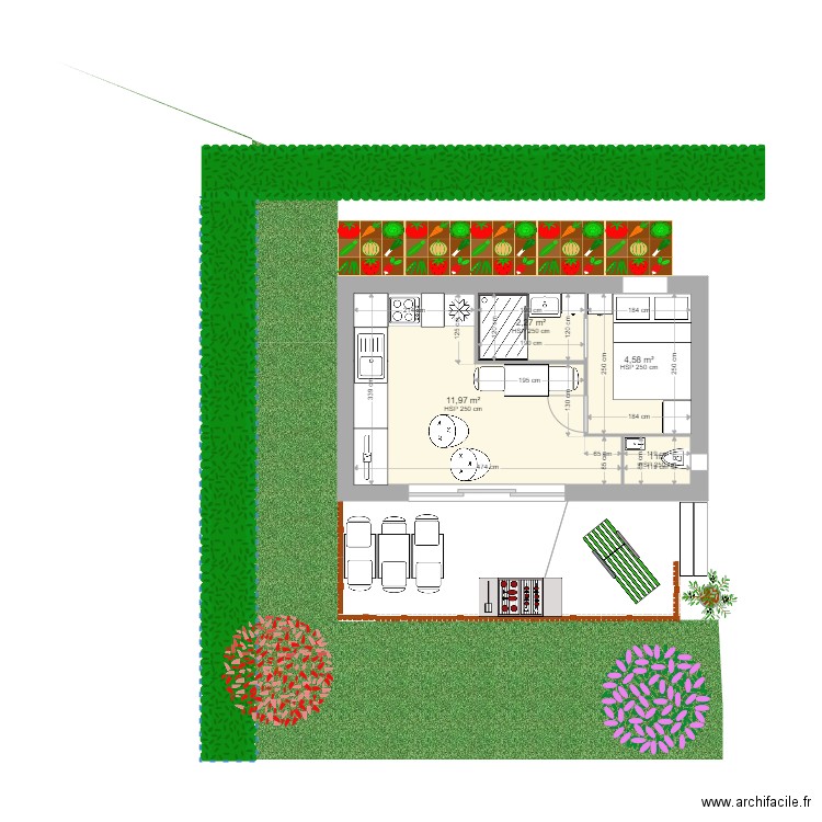 sdf. Plan de 4 pièces et 20 m2