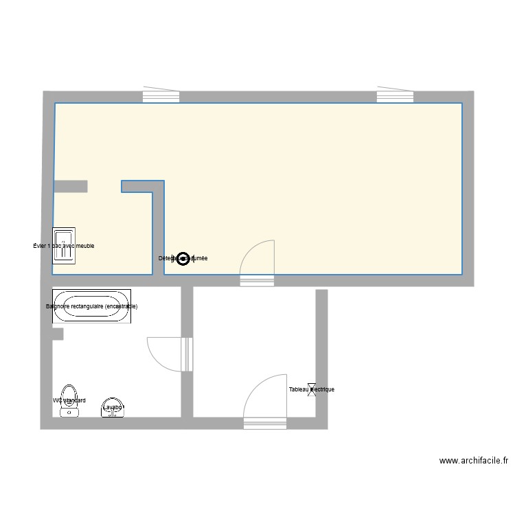 Maison 2. Plan de 1 pièce et 32 m2