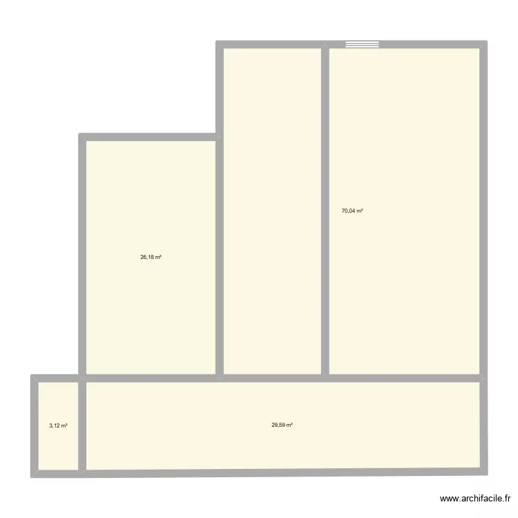 Corse Rdc existant. Plan de 6  et 125 m²