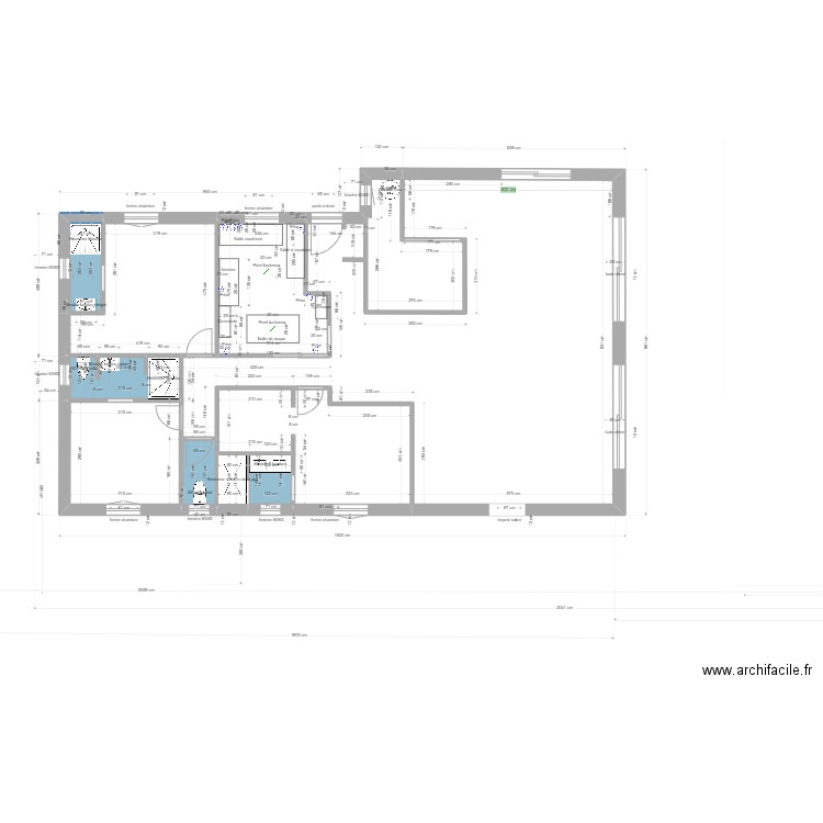 plan atelier sandrine. Plan de 11 pièces et 130 m2