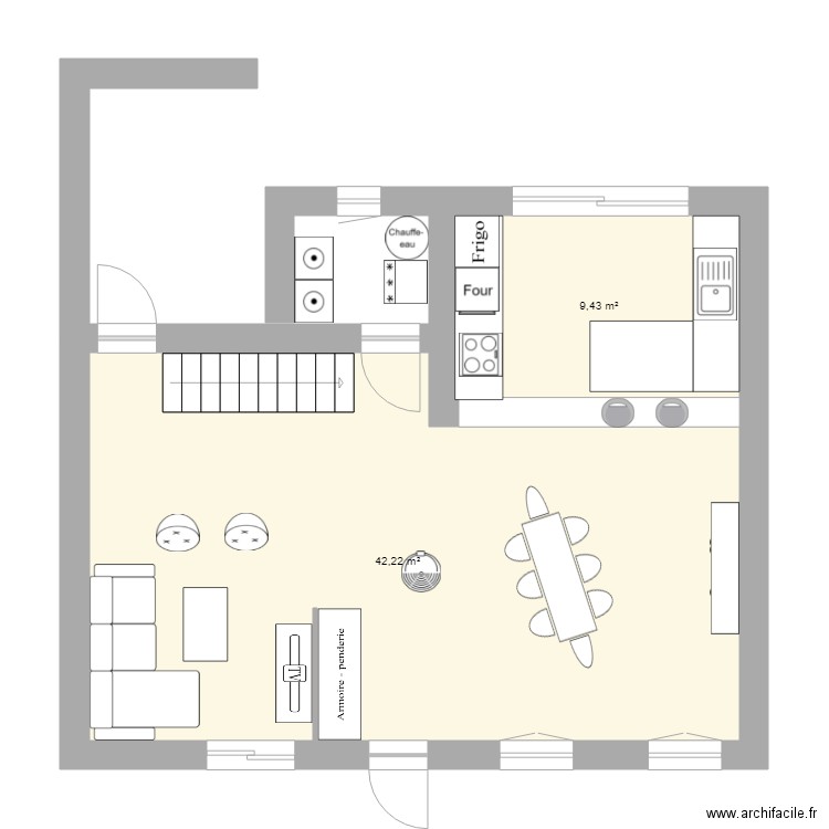 plan maison RDC 1. Plan de 0 pièce et 0 m2