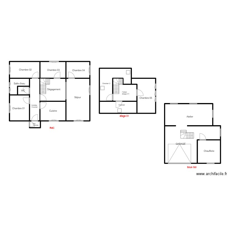 LEMOINE LAMBALLE. Plan de 16 pièces et 110 m2