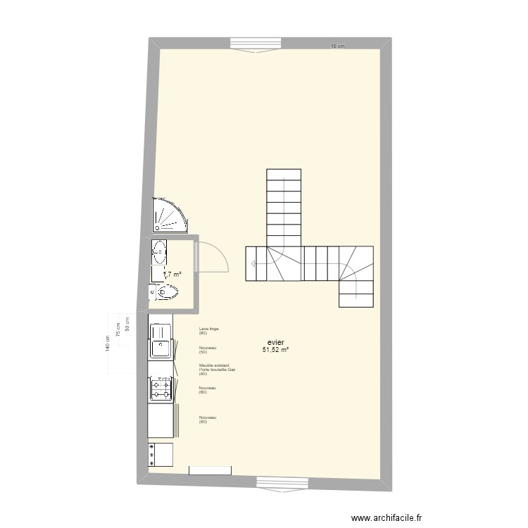 PAM 1ER 2023-10 (1). Plan de 2 pièces et 53 m2