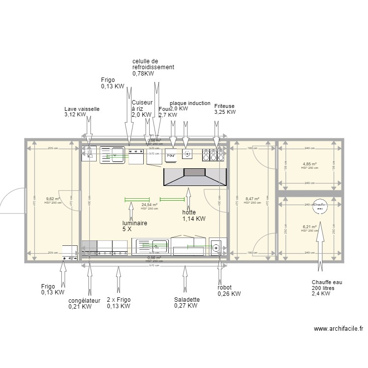 projet cuisine électrique. Plan de 0 pièce et 0 m2