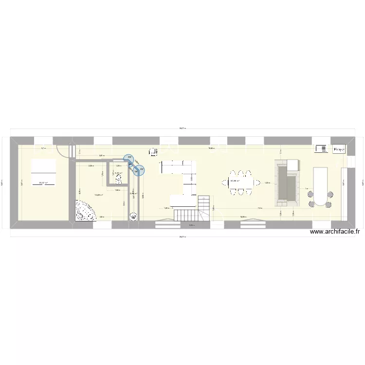 Maison rdc. Plan de 5 pièces et 126 m² Maison rdc. Plan de 5 pièces et 126 m²