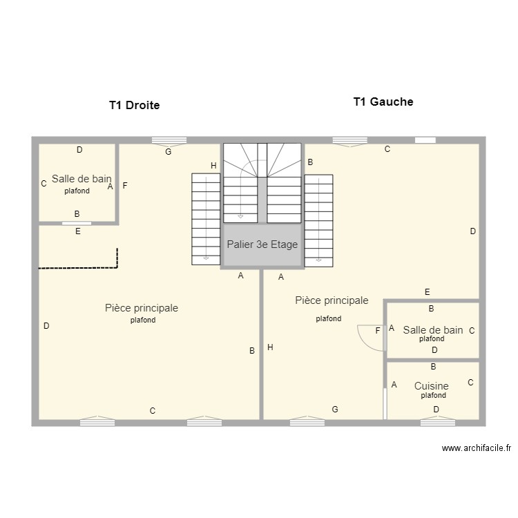 T1 3e niveau. Plan de 0 pièce et 0 m2