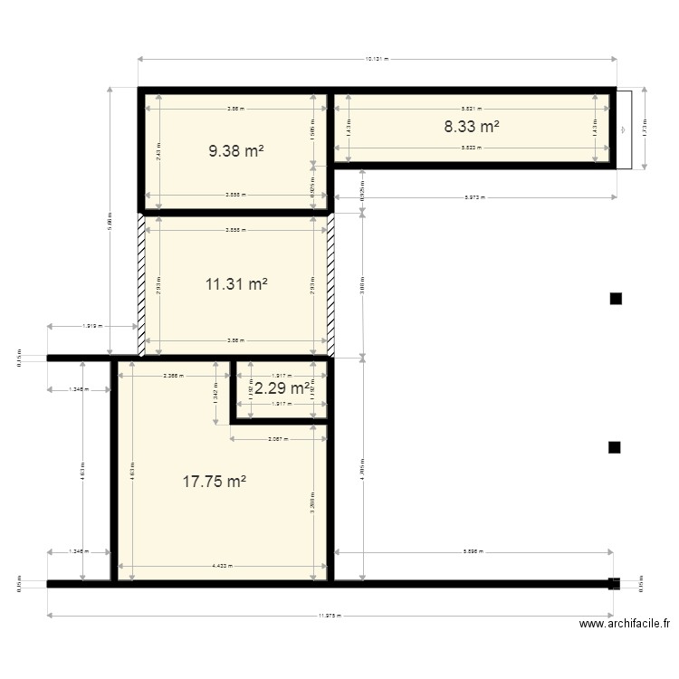 extension. Plan de 0 pièce et 0 m2