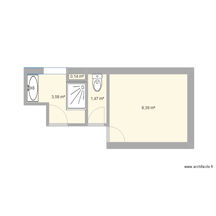 salle de bain sg actuelle avc meubles. Plan de 0 pièce et 0 m2