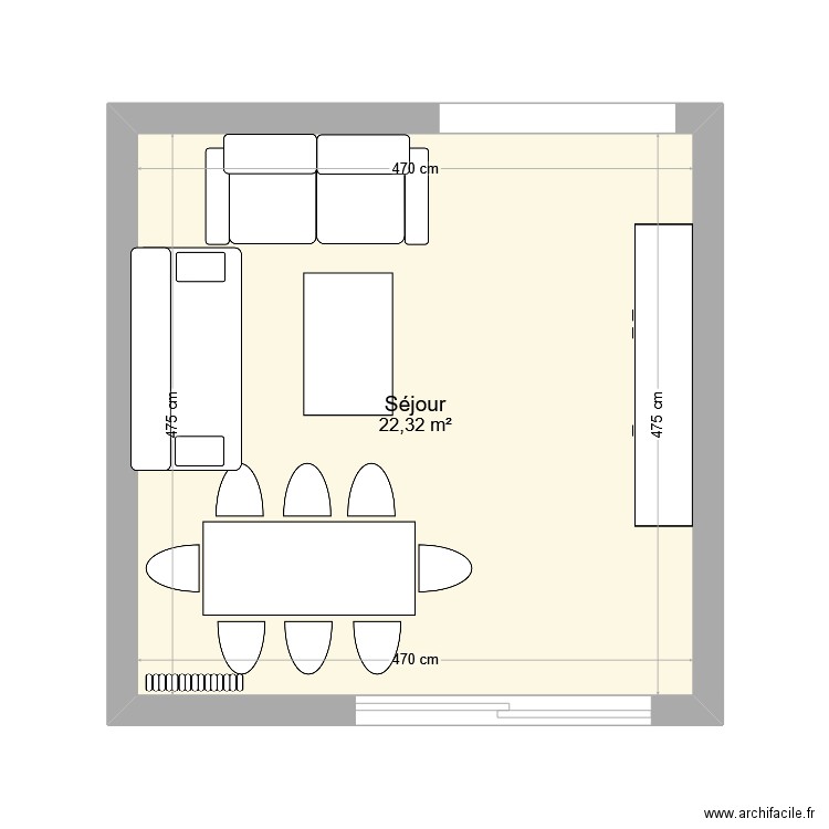 Aménagement Cricri. Plan de 1 pièce et 22 m2