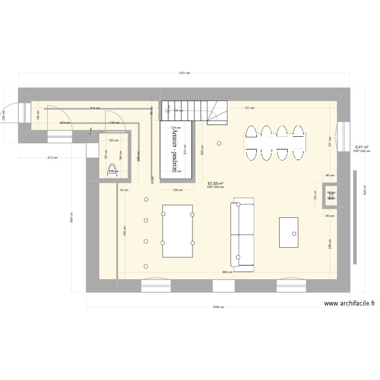 b s v 2. Plan de 17 pièces et 201 m2