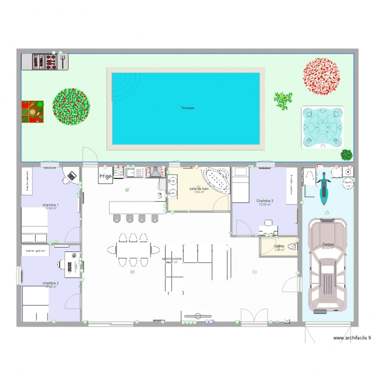 mattis villa 2d. Plan de 8 pièces et 241 m2