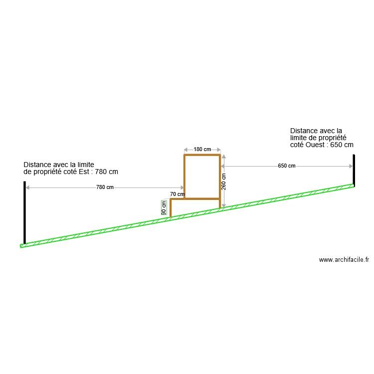 plan de coupe cabane. Plan de 1 pièce et 4 m2