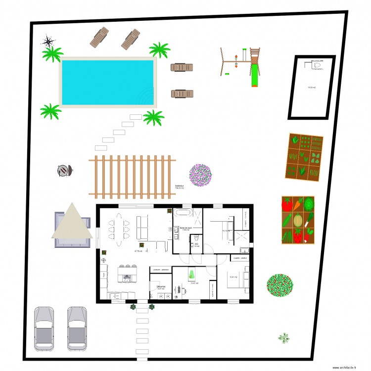 plan maison avec jardin 01. Plan de 0 pièce et 0 m2
