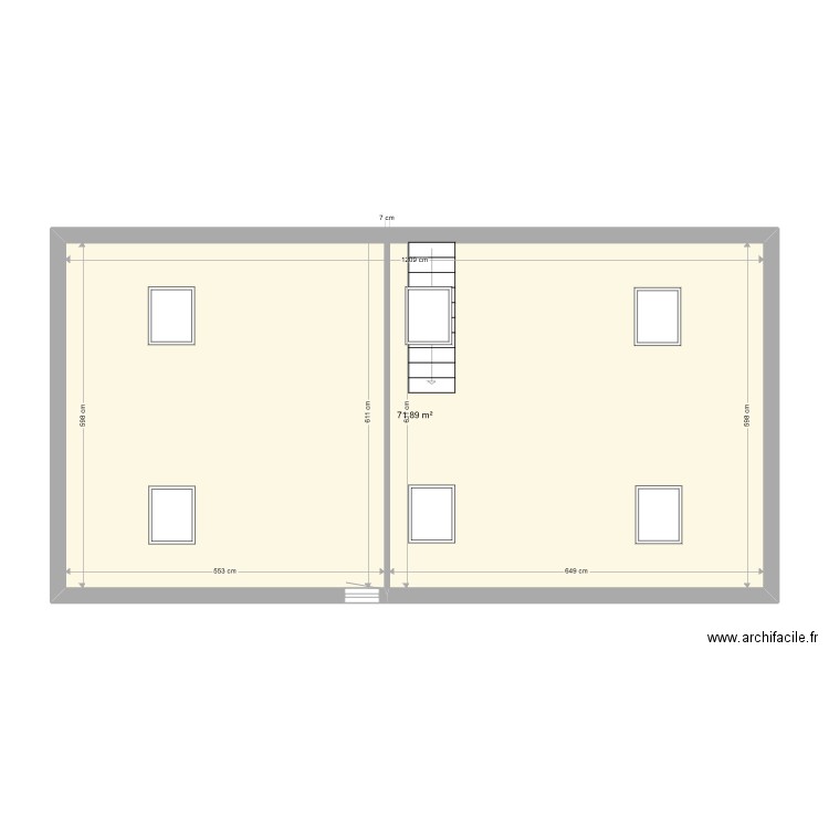 MATHILDE NATIVELLE. Plan de 1 pièce et 72 m2