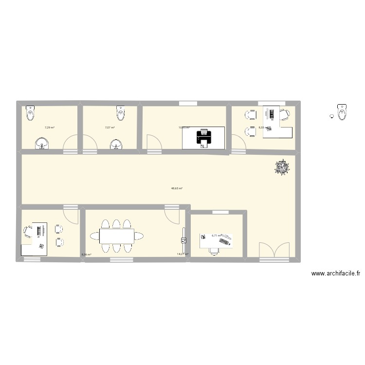 Plano ofina weno. Plan de 8 pièces et 111 m2