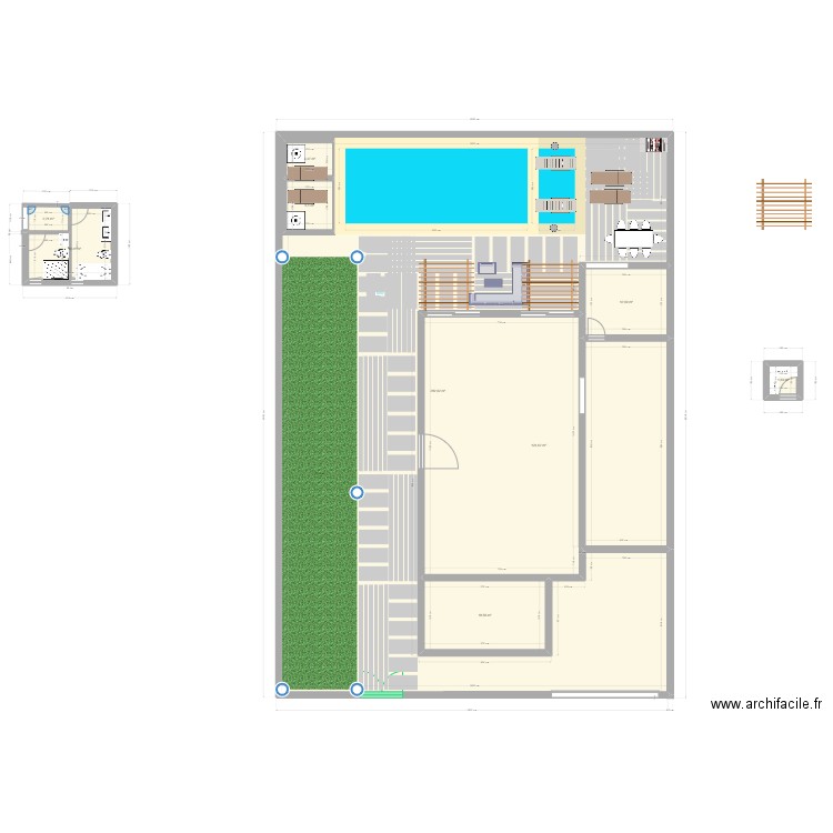 Terrasse. Plan de 9 pièces et 472 m2