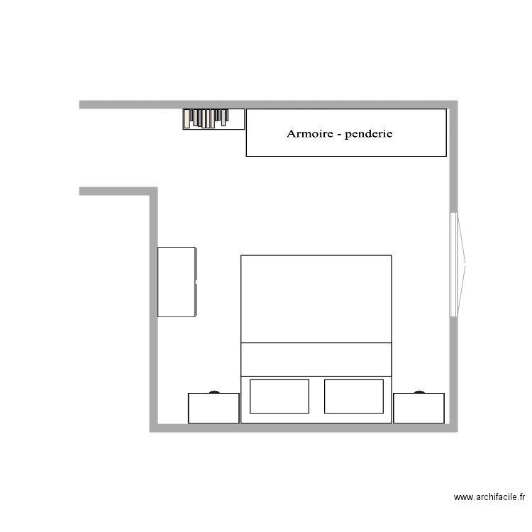 Chambre à coucher V1. Plan de 0 pièce et 0 m2