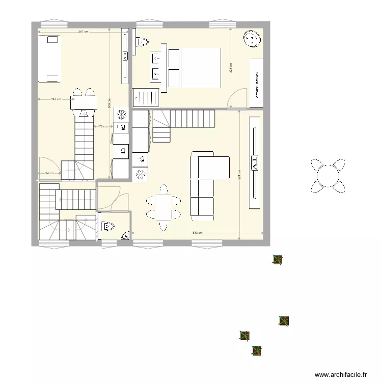 MESSONNIER VERSION 2 ET 3 cuisine sous escalier. Plan de MESSONNIER VERSION 2 ET 3 cuisine sous escalier. Plan de