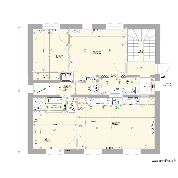 R et R1 Plan élec et plomberie V2. Plan de 0 pièce et 0 m2