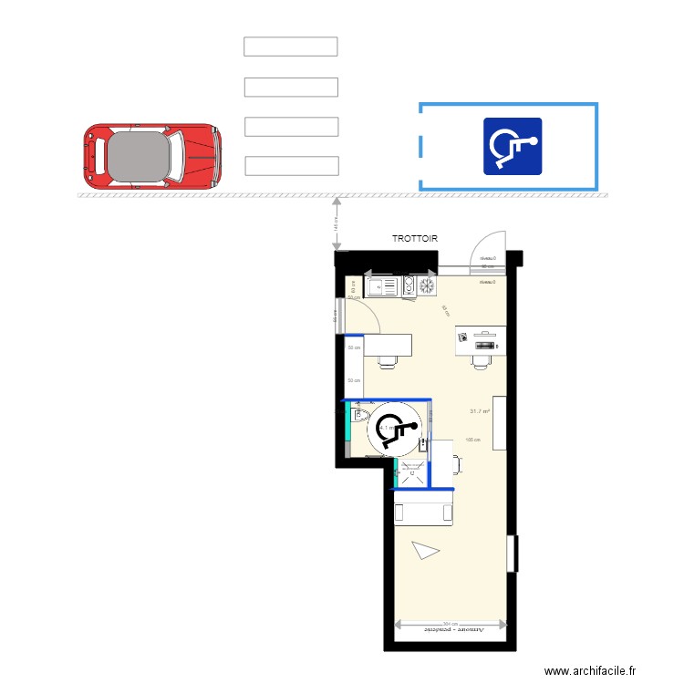 plan LOCAL avec meubles. Plan de 0 pièce et 0 m2