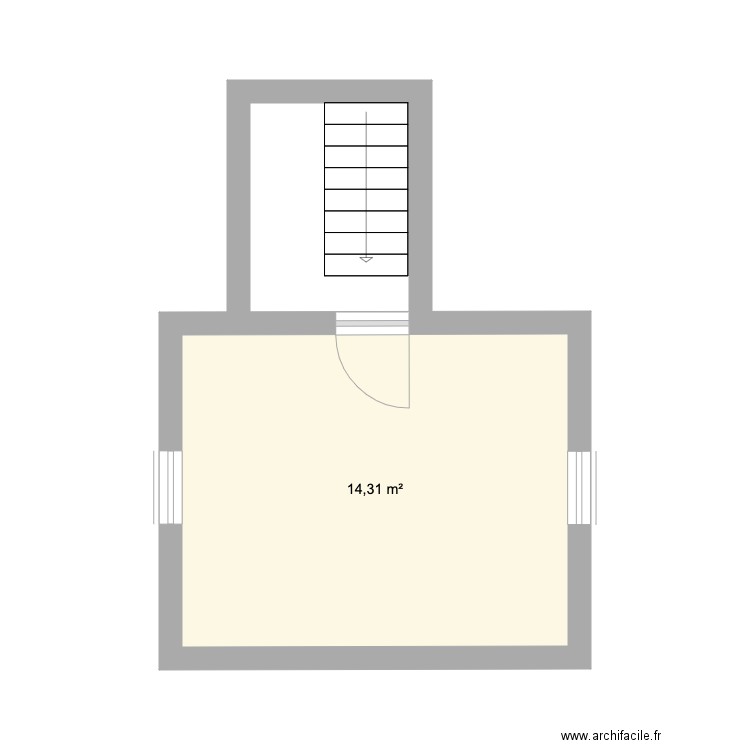 chambre parental. Plan de 1 pièce et 14 m2