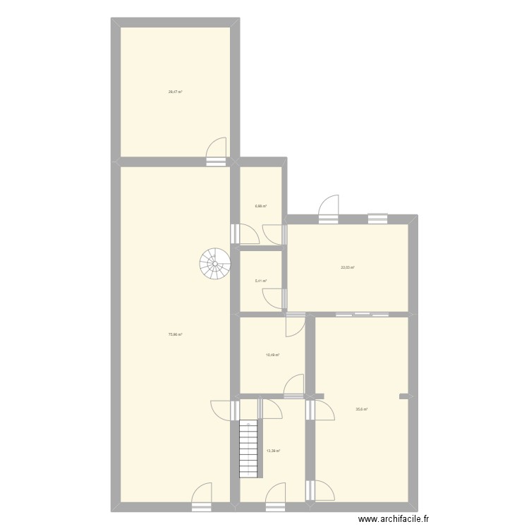 Maison paliseul (rez). Plan de 8 pièces et 199 m2