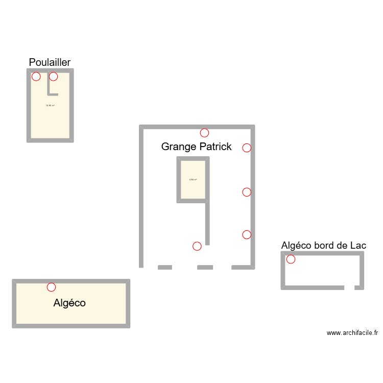 Beauregard chez Patrick. Plan de 3 pièces et 41 m2