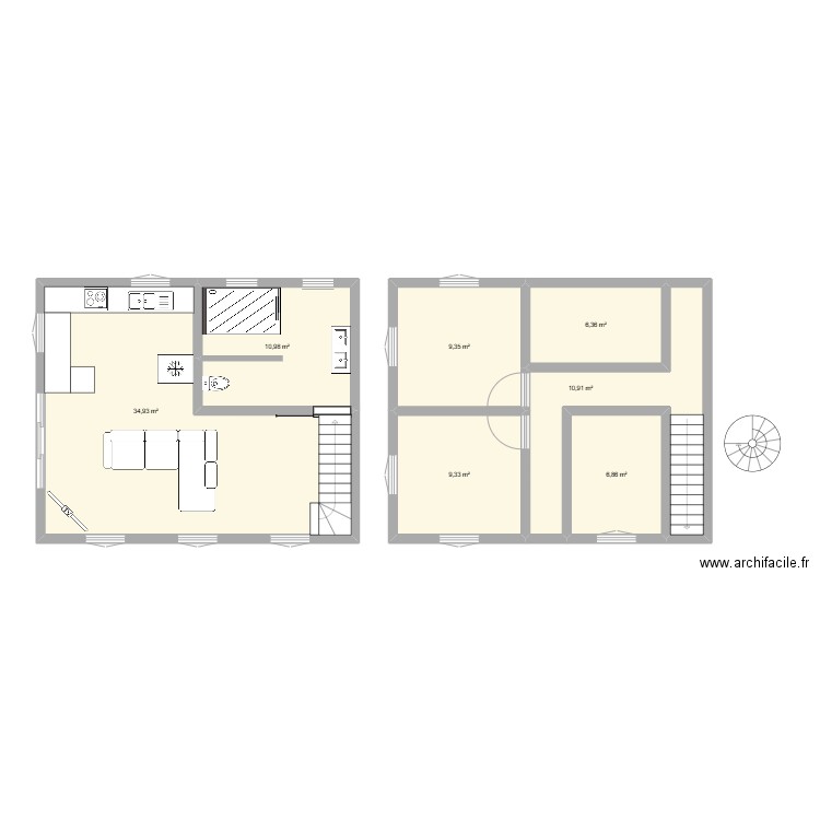 home2. Plan de 7 pièces et 89 m2