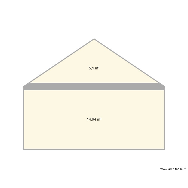 coupe plan grange plein pied. Plan de 2 pièces et 20 m2