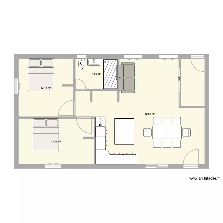 project 2. Plan de 4 Pièces et 73 m²
