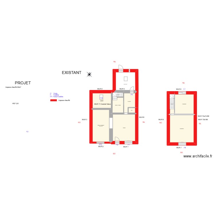THOMIR_ Projet. Plan de 11 pièces et 114 m2