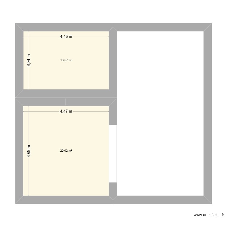 pierre flo. Plan de 2 pièces et 34 m2