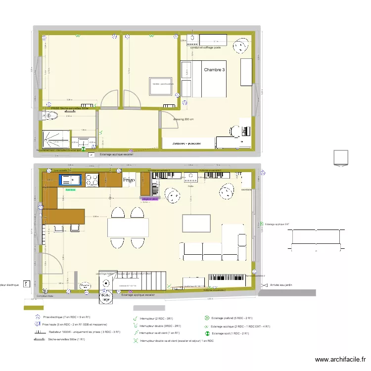 PLANS MAISON cuisine plan de travail mur nord. Plan de PLANS MAISON cuisine plan de travail mur nord. Plan de