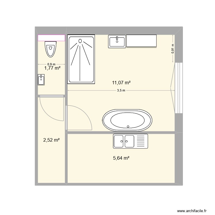 julien henry sdb rdc. Plan de 0 pièce et 0 m2