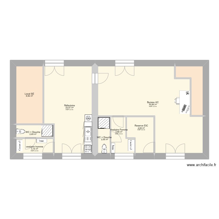 Saint Varent. Plan de 9 pièces et 89 m2