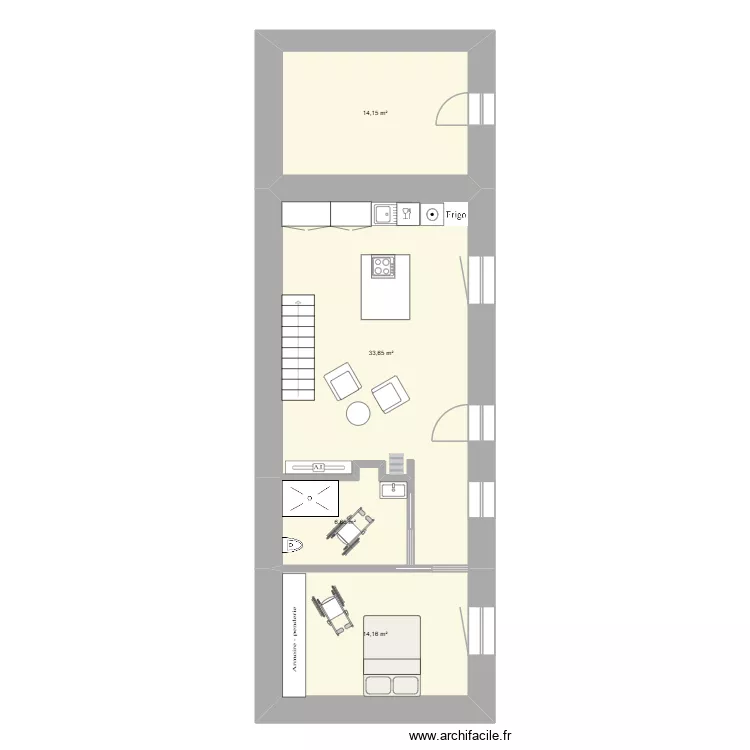 LONGERE. Plan de 4 Pièces et 69 m² LONGERE. Plan de 4 Pièces et 69 m²
