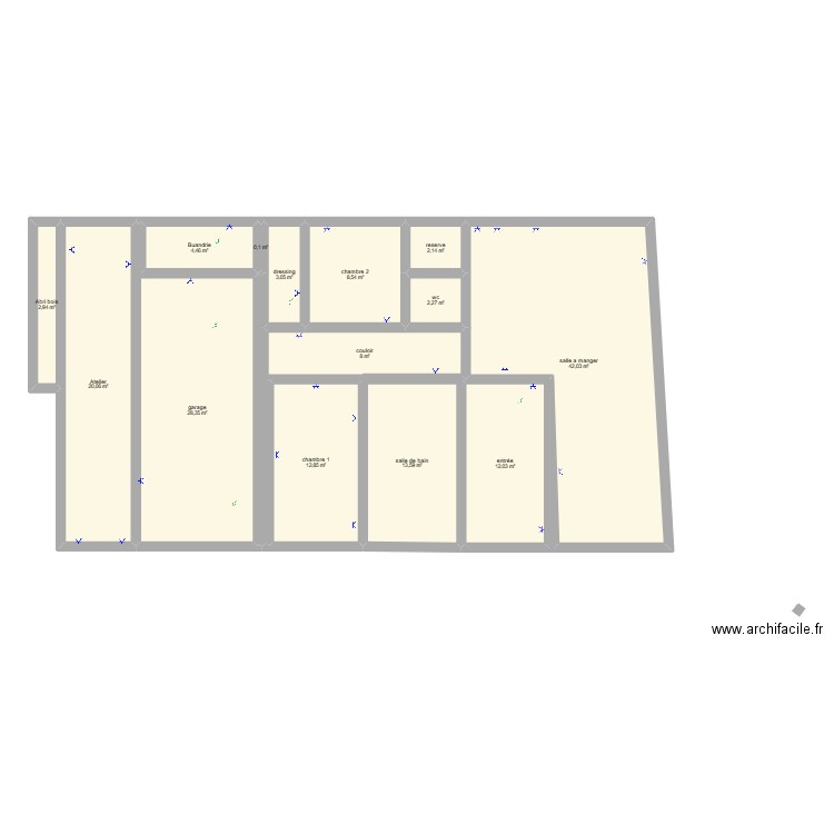 noukounou dovi koudodzi. Plan de 14 pièces et 160 m2