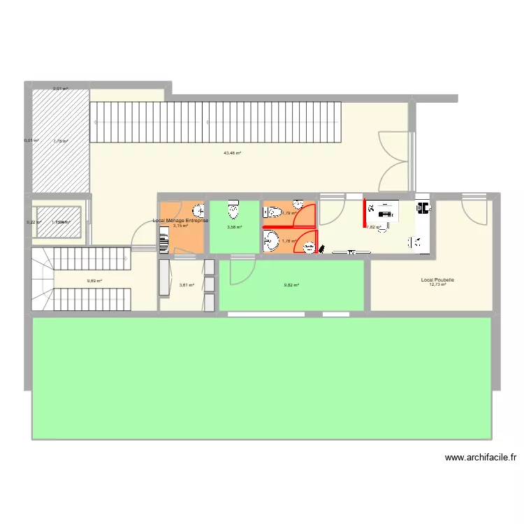 S&eacute;raphin V2. Plan de 17  et 182 m²