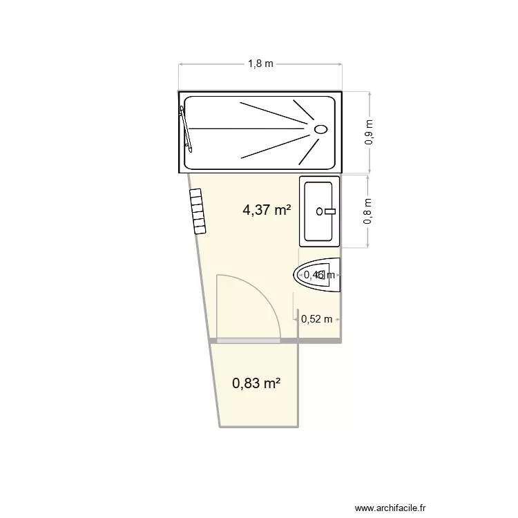 sddmela. Plan de 2  et 5 m²