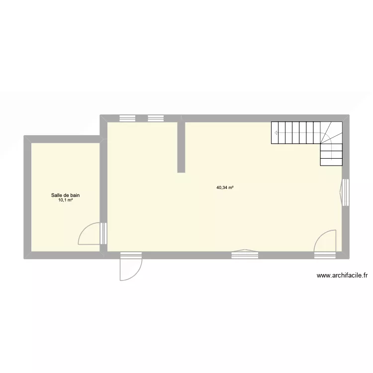 Nue. Plan de 2  et 50 m²